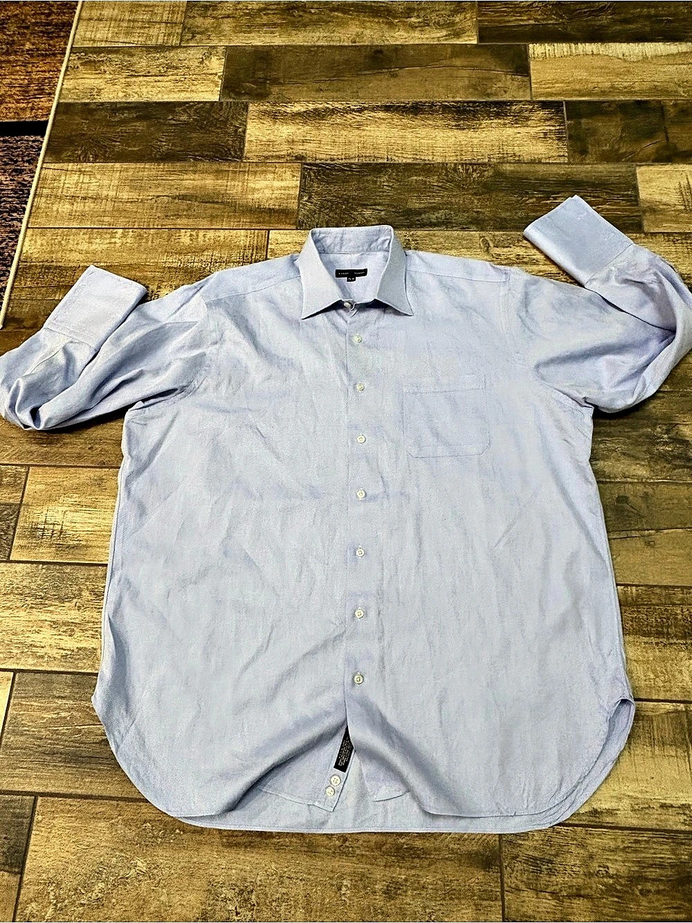 Robert Talbott Men's Striped Dress Shirt Blue Size 17.5 - 34